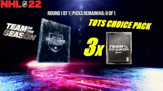 *TEAM OF THE SEASON CHOICE PACKS* x 3 & TOTS SET COMPLETE | NHL 22 HUT PACK OPENING #49