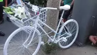 Ghost Bike Dedication:  Dr. Anita Kurmann -- Boston August 20, 2015