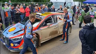 WRC Rally Estonia 2022 Anett Kontaveit gets a ride with Ott Tanak on shakedown, Solberg service