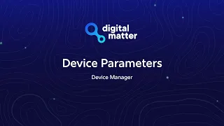 Configure Device Parameters - Device Manager