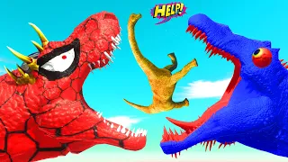 Dinosaur T-rex Rescue Animals From Spinosaurus - Animal Revolt Battle Simulator