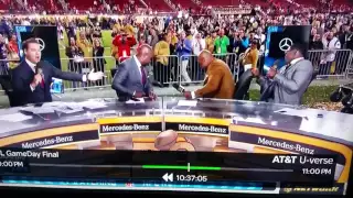 Aqib Talib falls on stage