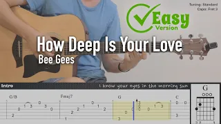 How Deep Is Your Love (easy version) - Bee Gees | Fingerstyle Guitar | TAB tutorial + Chords +Lyrics