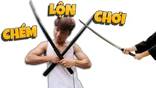 Tony Thử Độ Sắc Bén Của Kiếm Gỗ Katana