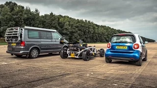 Drag Race! VW California Vs Atom 3.5R Vs Smart | Top Gear