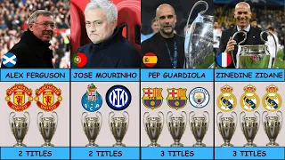 TOP 40 COACHES WITH MOST CHAMPIONS LEAGUE TROPHIES!