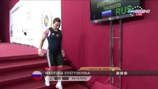 EVSTYUKHINA Nadezda 1s 120 kg cat. 75 World Weightlifting Championship 2013