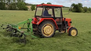 Ursus C-330 & przetrząsarka Deutz Fahr 4.7m