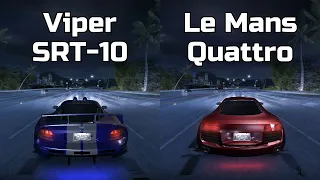 Dodge Viper SRT-10 vs Audi Le Mans Quattro - Need for Speed Carbon (Drag Race)