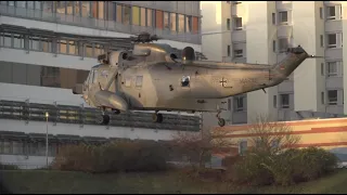 Landung geglückt: Marine-Helikopter im Rostocker Südstadt Klinikum