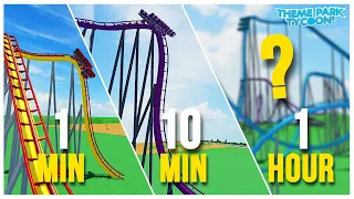 Building The DIVE COASTER in 1 MINUTE, 10 MINUTES and 1 HOUR!