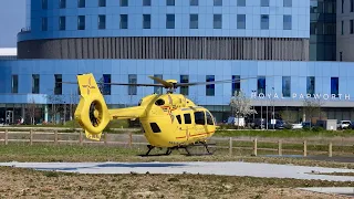 East Anglian Air Ambulance H145 G-RESU landing at the new Addenbrooke's Hospital helipad