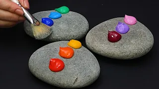 3 Ideas for Painting on Stones | How to Make a Beautiful Painting