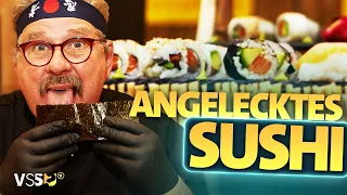 Total unhygienisch: Sushi-Meister leckt Sushi-Rolle mit Zunge ab! | Verstehen Sie Spaß?