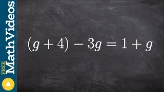 Solving an equation with a variable on both sides one solution (g+4)–3g=1+g