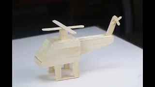 How to make a HELICOPTER from POPSICLE STICKS - Home Decor Aircraft