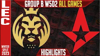 MAD vs AST Highlights ALL GAMES | LEC Winter 2023 Group B W5D2 | MAD Lions vs Astralis