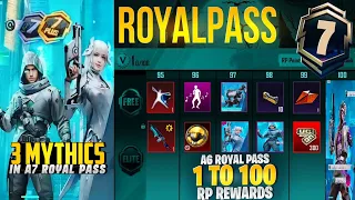 A7 Royal Pass 1 To 100 RP Main Leaks | New Vehicle Skin & 3 Mythics Again In Royal Pass | PUBGM