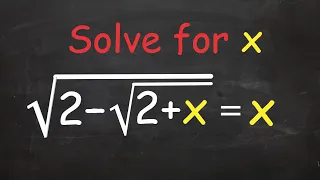 Solving a Challenging Radical Equation | Math Olympiad Problem