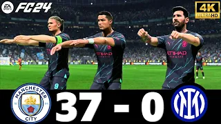 FIFA 24 - RONALDO, MESSI, MBAPPE, NEYMAR ALL STARS | MAN CITY 37 - 0 INTER | UCL FINAL [4K60]