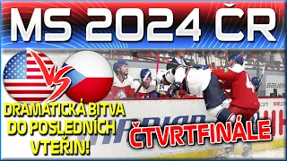 Čtvrtfinále! Mega Bitva do Posledních Sekund! | USA - ČESKO MS 2024 | NHL 24 CZ Let's Play