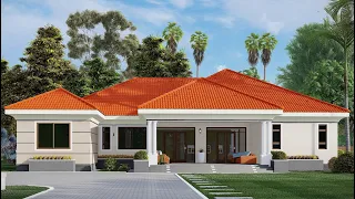 HOUSE DESIGN IDEA | 5 Bedroom | 19.5 X 17.5 Meters Bungalow House | 257sqm