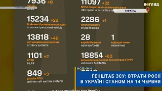 💣☠️Генштаб ЗСУ: втрати Росії в Україні станом на 14 червня