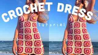 Easy crochet dress tutorial🌺| Beginner friendly|DIY|step by step #trending #tutorial