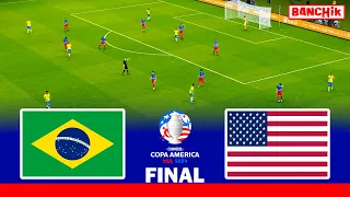 BRAZIL vs USA - COPA AMERICA 2024 FINAL - Full Match All Goals | eFootball PES Gameplay