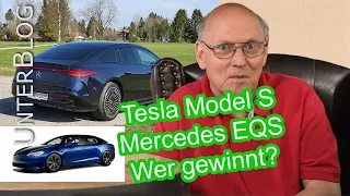 Vergleich Mercedes EQS 450+ mit Tesla Model S Long Range 2022