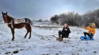 AMINTIRI DIN COPILARIE IARNA PE ZAPADA CU SANIA TRASA DE CAL PARTEA 1 DISTRACTIE MAXIMA