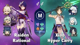 Raiden C2 Rational & Xiao C0 Hyper Carry - Abyss 4.4 Genshin Impact - Floor 12 9 stars