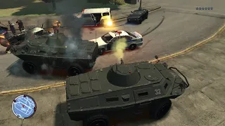 GTA IV TBOGT Police Station Attack + APC Tank Rampage + Six Star Escape