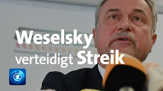 GDL-Chef Weselsky verteidigt den Bahn-Streik