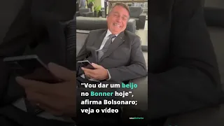 Bolsonaro afirma que dará "um beijo no Bonner hoje" #shorts