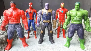 Superhero Avengers Assemble!!! Hulk, Spiderman, Iron Man, Thanos, Red Hulk, Thor, Black Panther