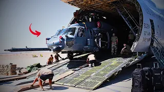 UnLoading HH-60 Pavehawk Helicopters from a C-5 Galaxy Cargo Aircraft