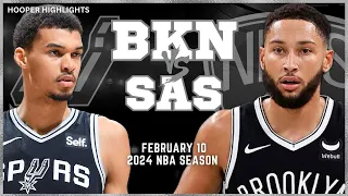 San Antonio Spurs vs Brooklyn Nets Full Game Highlights | Feb 10 | 2024 NBA Season