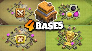 Best TH4 Bases - War, CWL, Trophy pushing and Farming bases!