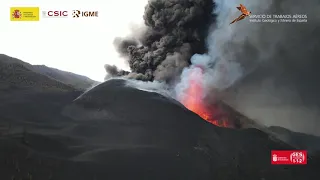 27/10/21 Cómo estaba el cono principal esta mañana Erupción La Palma IGME-CSIC