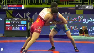 1/2 GR - 60 kg: M. MARDANI (IRI) v. M. AINAGULOV (KAZ)