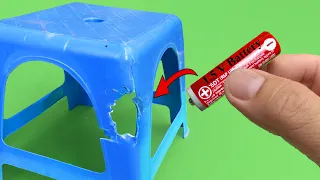 Practical Invention - Easily Repair Broken Plastic Chairs With A 1.5V Battery