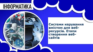 Інформатика 10 клас | Системи керування вмістом для веб-ресурсів. Етапи створення веб-сайтів