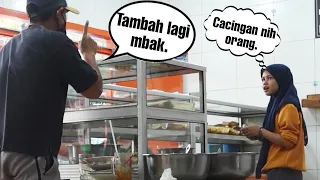 TANBOY KUN PRANK MBAK WARTEG GAK BERHENTI NAMBAH SAMPAI KAGET.