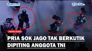 Pria Sok Jago Dipiting Anggota TNI, Bawa Sajam Hingga Ancam Warga di SPBU