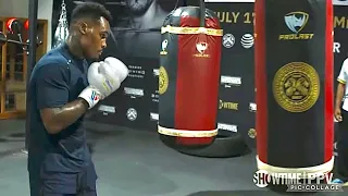 JERMELL CHARLO DESTROYS HEAVY BAG FOR CANELO FIGHT - LOOKING HUGE & POWERFUL IN TRAINING!