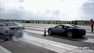 BMW M3 vs Bugatti Veyron Drag Race