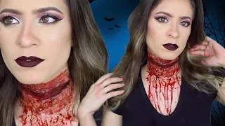 Maquillaje de Halloween | Cuello Cortado | Herida Falsa | NatyGloss