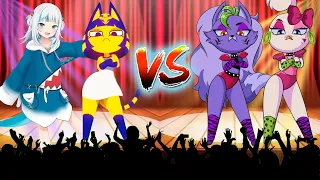 DANCE WHEEL -  Ankha VS Cute Roxy VS Cute Chica VS Gawr Gura