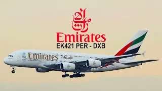 Emirates A380 Perth to Dubai EK421 Economy Class Flight Review with ATC